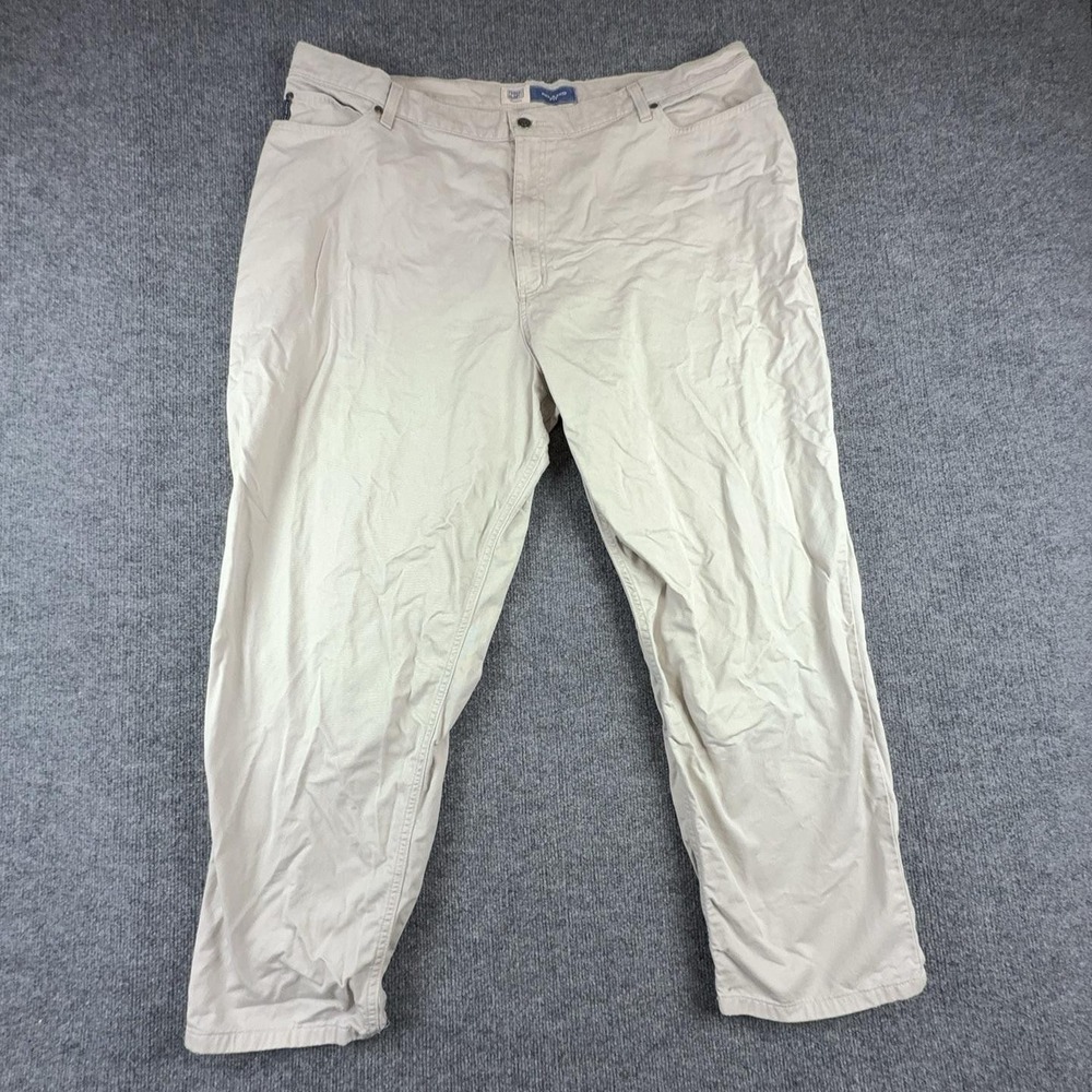 Faded Glory Pants Womens 26W Beige Relaxed Fit Khaki Twill Straight 0607LAQ3452